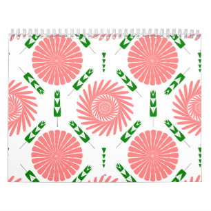  pattern with pink flowers   calendar