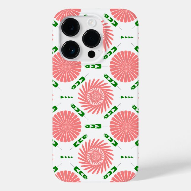  pattern with pink flowers  Case-Mate iPhone case (Back)