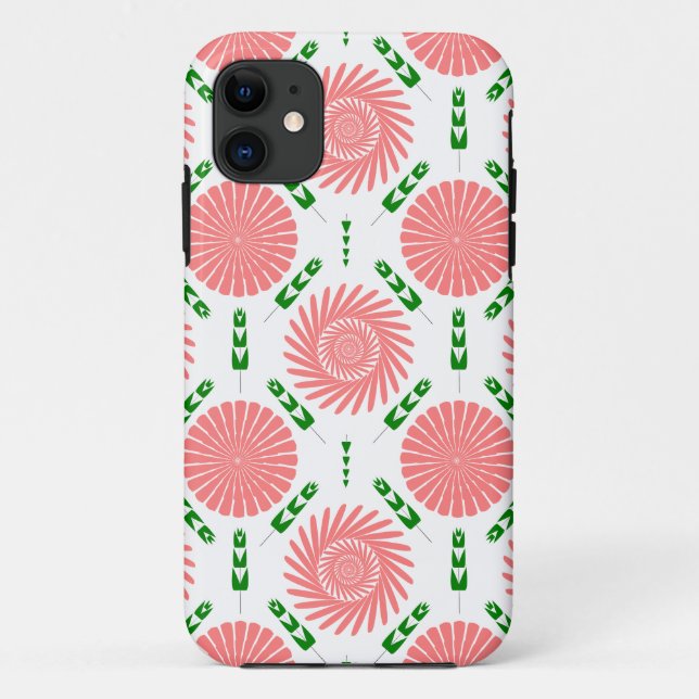  pattern with pink flowers  Case-Mate iPhone case (Back)