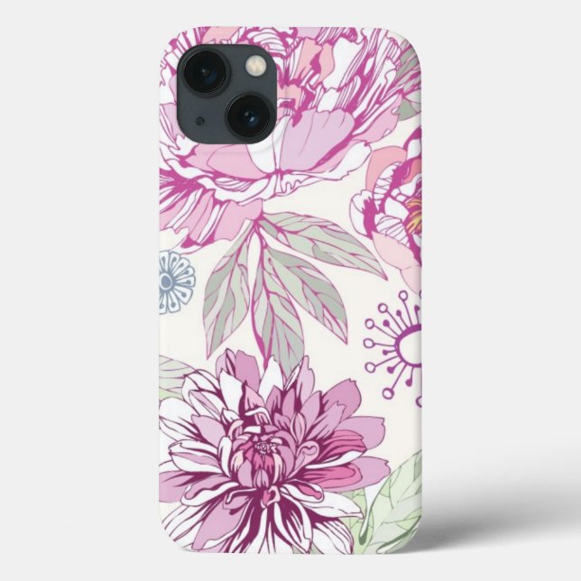 Pattern with pink flowers Case-Mate iPhone case (Back)