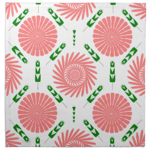 pattern with pink flowers cloth napkin
