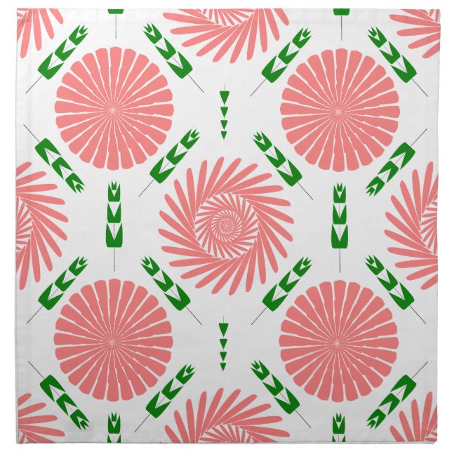 pattern with pink flowers  cloth napkin (Front)