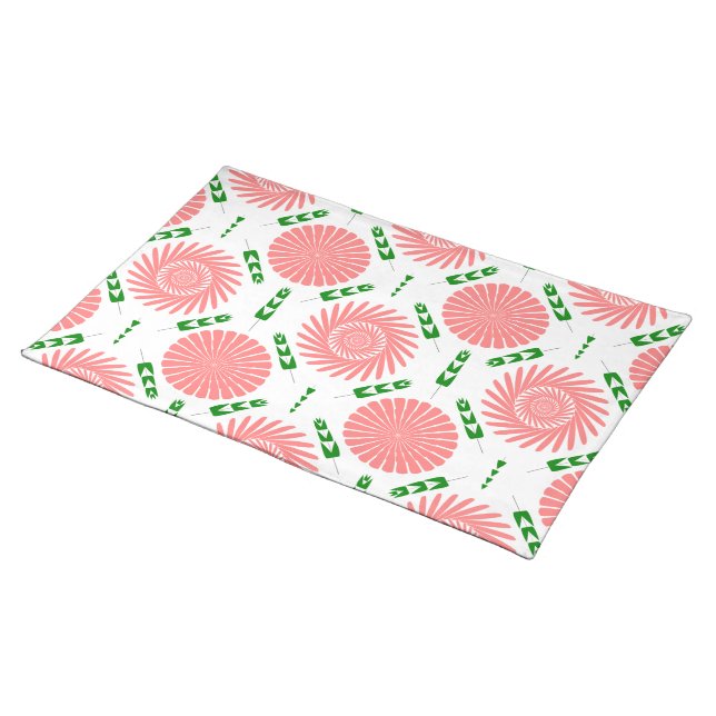  pattern with pink flowers   cloth placemat (On Table)