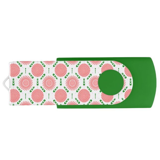  pattern with pink flowers   flash drive (Back)