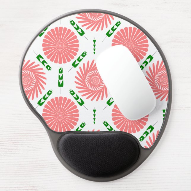  pattern with pink flowers   gel mouse pad (Left Side)