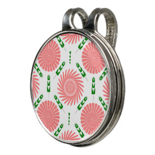 pattern with pink flowers golf hat clip