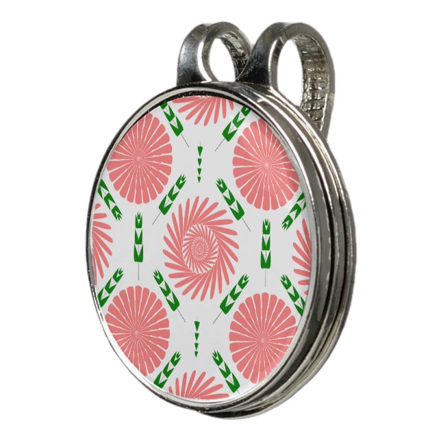  pattern with pink flowers   golf hat clip (3/4)