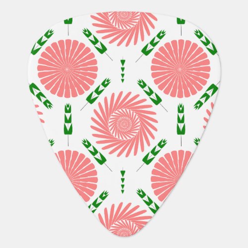  pattern with pink flowers   guitar pick
