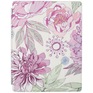 Pattern with pink flowers iPad smart cover