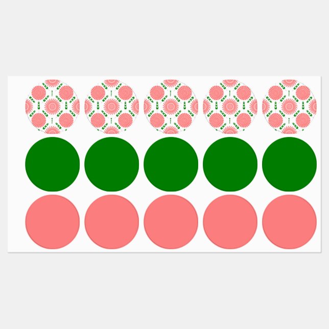  pattern with pink flowers   labels (Sheet)