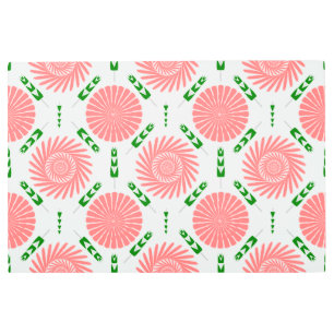 pattern with pink flowers metal print