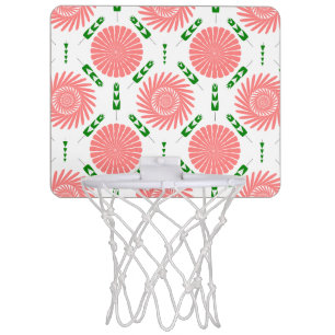 pattern with pink flowers mini basketball hoop