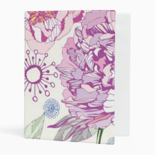 Pattern with pink flowers mini binder