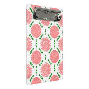  pattern with pink flowers  mini clipboard