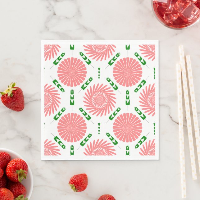  pattern with pink flowers   napkins (Insitu)