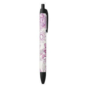 Pattern with pink flowers pen