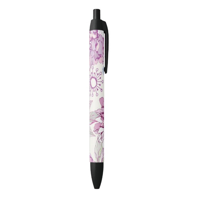 Pattern with pink flowers pen (Bottom (Vertical))