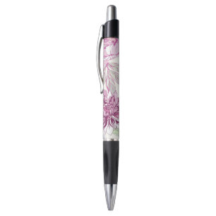 Pattern with pink flowers pen