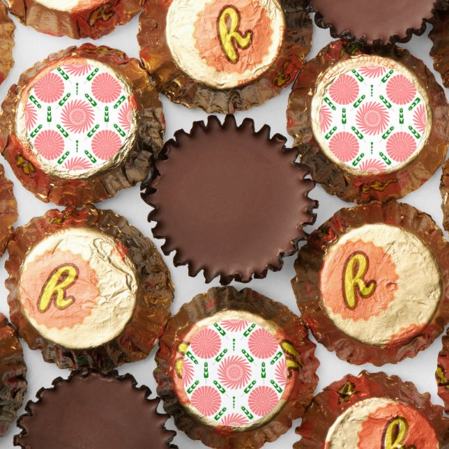  pattern with pink flowers   reese's peanut butter cups (Assorted)
