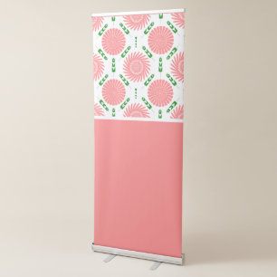 pattern with pink flowers retractable banner