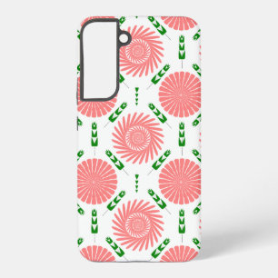  pattern with pink flowers   samsung galaxy s22+ case