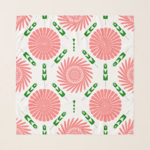  pattern with pink flowers  scarf