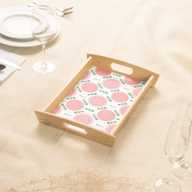  pattern with pink flowers   serving tray (Front)