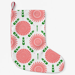 pattern with pink flowers small christmas stocking