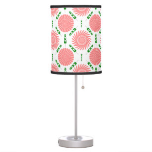 pattern with pink flowers table lamp