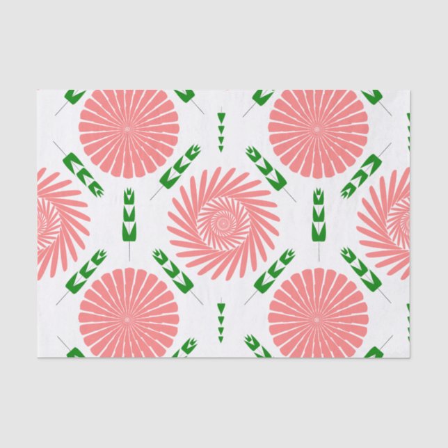  pattern with pink flowers  tissue paper (Front)