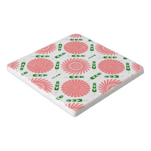 pattern with pink flowers trivet