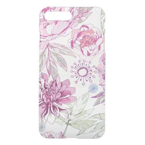 Pattern with pink flowers iPhone 8 plus7 plus case
