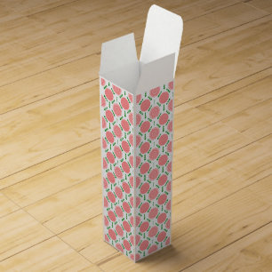  pattern with pink flowers  wine box