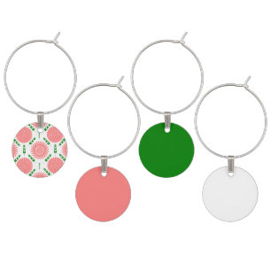  pattern with pink flowers   wine charm