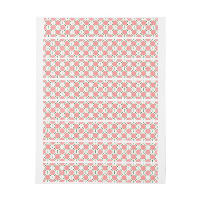  pattern with pink flowers   wrap around address label (Sheet)