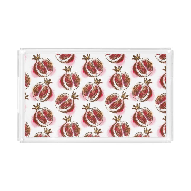 Pattern with pomegranate acrylic tray (Front)