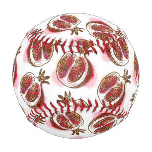 Pattern with pomegranate baseball