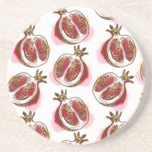 Pattern with pomegranate drink coaster
