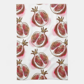 Pattern with pomegranate kitchen towel