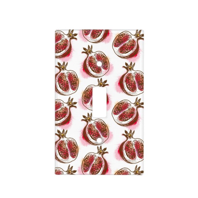 Pattern with pomegranate light switch cover (Front)
