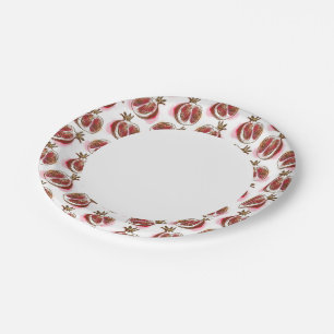 Pattern with pomegranate paper plates