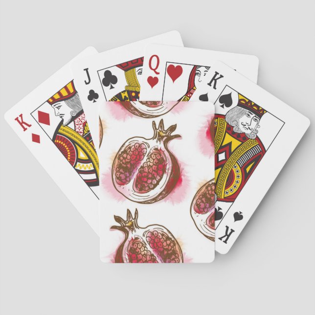 Pattern with pomegranate poker cards (Back)