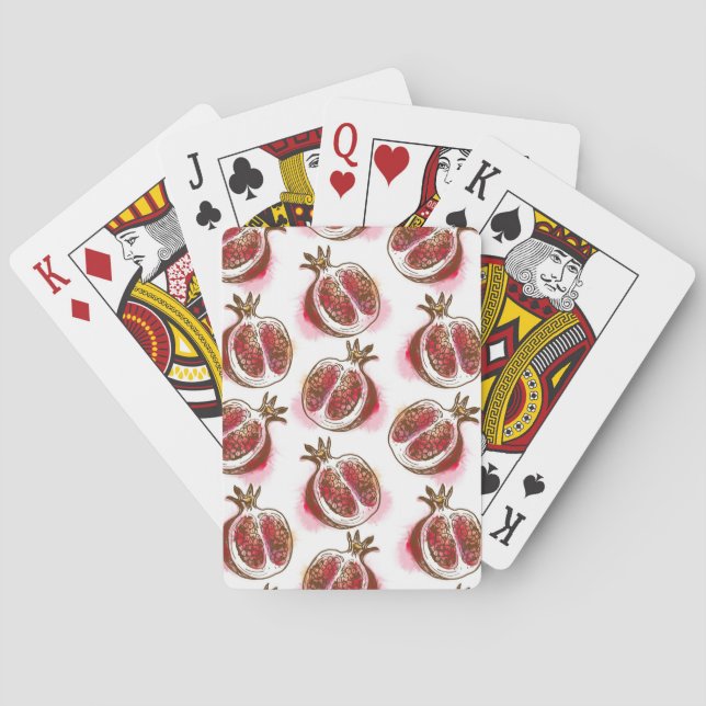 Pattern with pomegranate poker cards (Back)