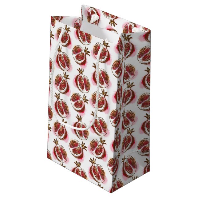 Pattern with pomegranate small gift bag (Back Angled)