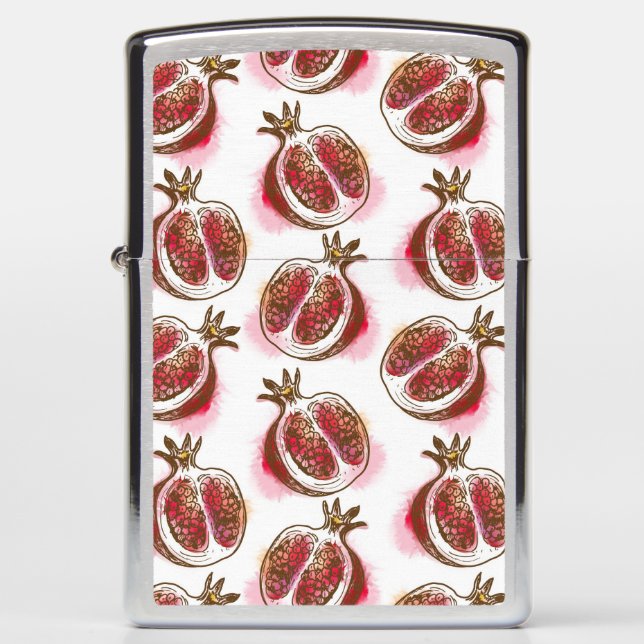 Pattern with pomegranate zippo lighter (Front)