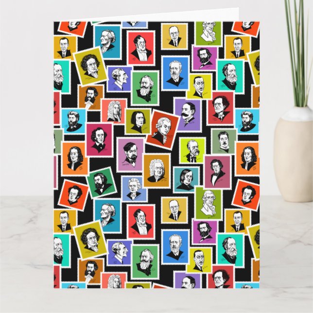 Pattern with portraits of the greatest composers card (Front)