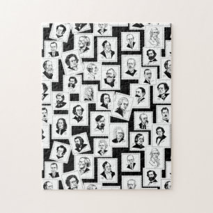 Pattern with portraits of the greatest composers jigsaw puzzle