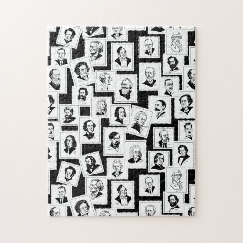 Pattern with portraits of the greatest composers jigsaw puzzle