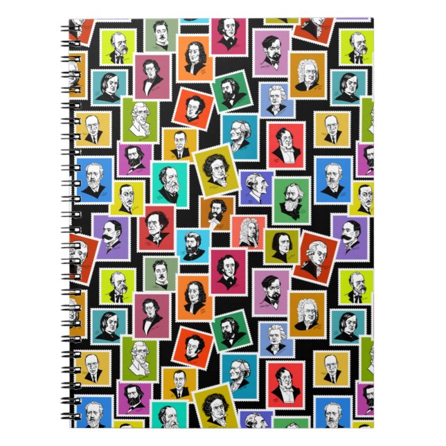 Pattern with portraits of the greatest composers notebook (Front)