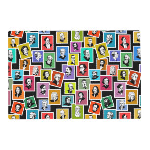 Pattern with portraits of the greatest composers placemat